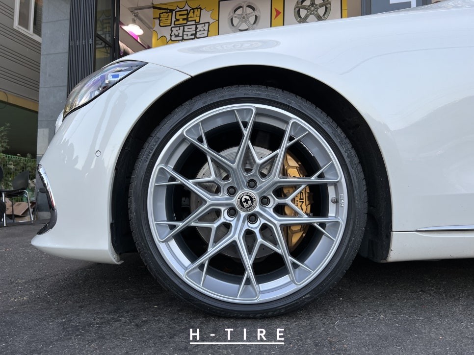 시흥 휠복원 휠도색 벤츠 W223 S580 21인치 HRE정품 실버