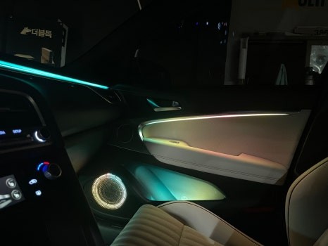 진주 제네시스g70 페이스리프트 에이비클 무빙엠비언트v4 핸들리모컨 컨트롤 순정연동 완성본 몰아보기 / 진주, 창원