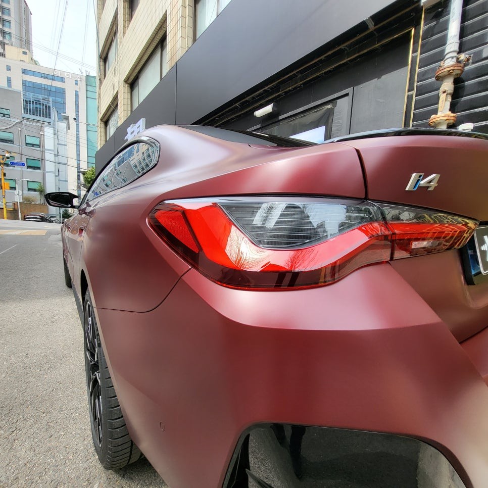 서울 / BMW i4 M50 Pro 어벤츄린 레드, 엑스펠 스텔스 PPF 로 무광 변신 / 서초구 서초동 / 강남.송파.서초.동작.강동