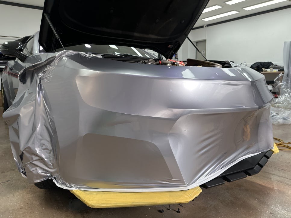 카마로에 포르쉐를 입히다 고광택 gt 실버 전체랩핑 시공 / 인천 남동구 논현동