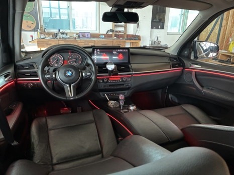 bmw e70 x5 엠비언트 시공으로 바뀐 실내 분위기 평택 / 평택 통복동