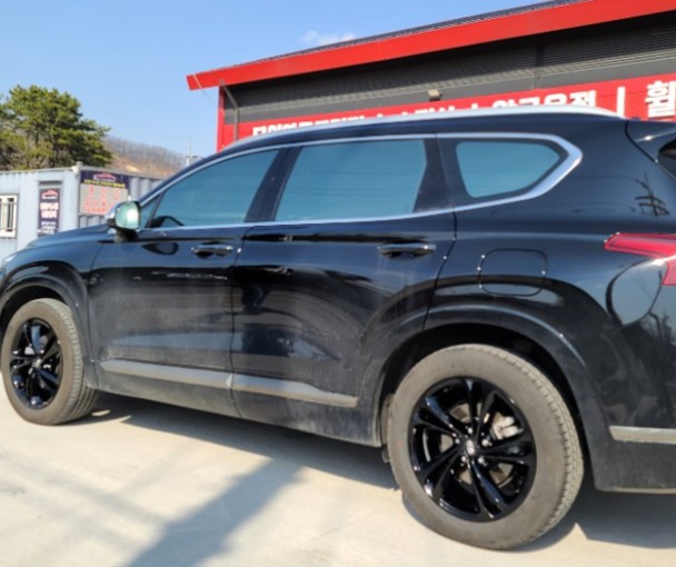 휠수리전문점 산타페 유광블랙 휠도색  휠복원 시공과정! / 원주시 소초면