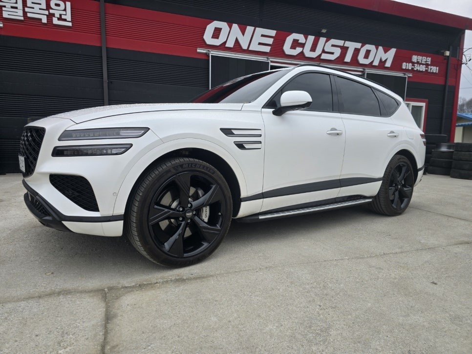 충주휠도색 제네시스 GV80  22인치 블랙유광 휠도색 작업! / 원주시 소초면