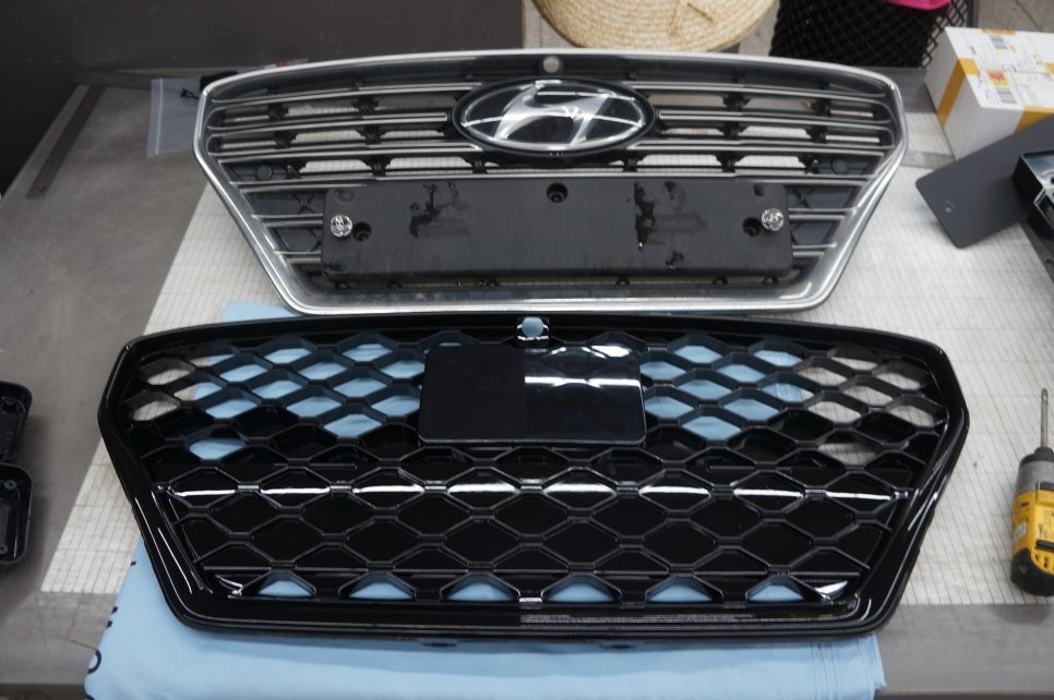 그랜져ig 올블랙 그릴로 교체하여 스포티한 바디 완성~!! / 제주