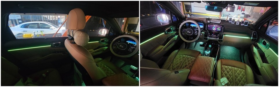 쏘렌토MQ4디젤시그니처  엠비언트라이트 순정연동작업 / 고양, 일산, 김포, 파주