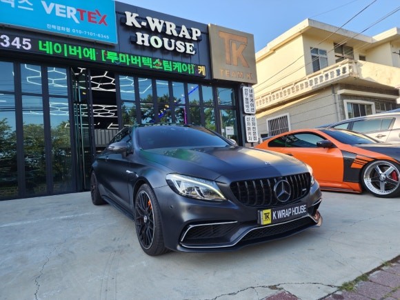 [공지] 창원 랩핑 벤츠 C63 AMG 전체 랩핑｜PET 사틴 블랙 시공｜케이랩하우스 / 창원시 진해구