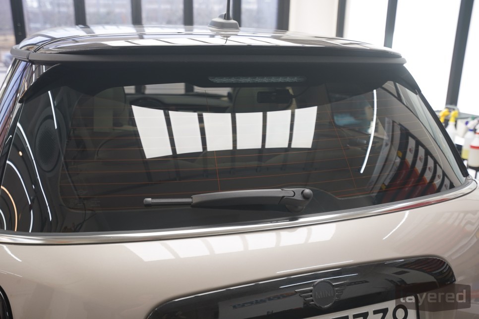 미니쿠퍼S 루프탑그레이 썬팅 재시공 사례! 루마 버텍스900 밝은농도 썬팅시공완료 / 성남, 판교, 용인