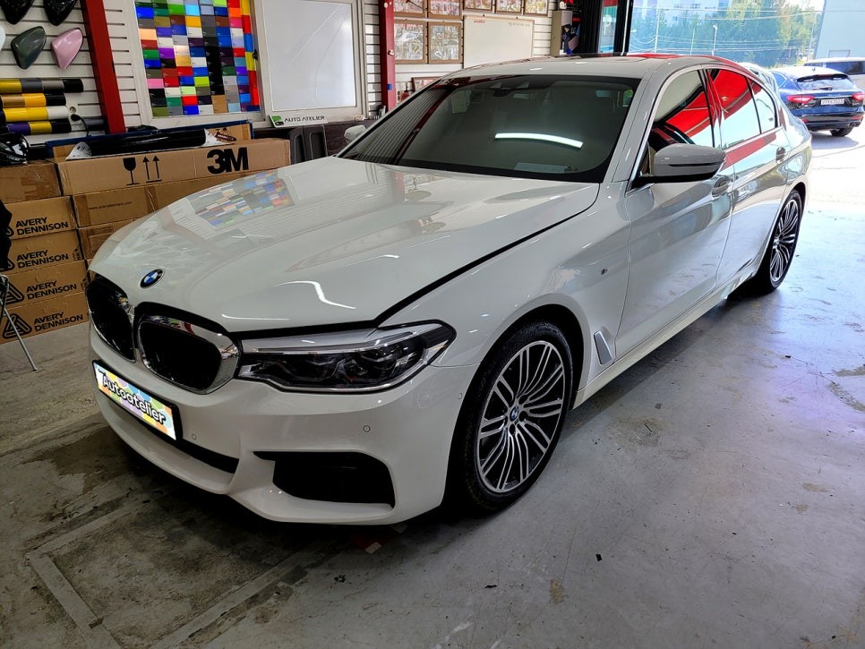 BMW 5시리즈 크롬 없애기 랩핑, 양주 의정부 랩핑샵 오토아틀리에.
