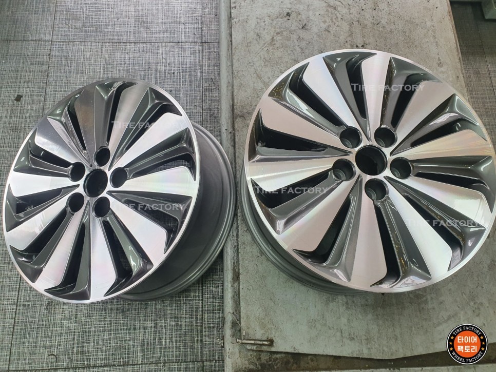 [남양주휠복원]현대 그랜져HG 하이브리드 17인치 순정휠 다이아몬드컷팅 휠복원&휠도색 / 남양주시 별내동