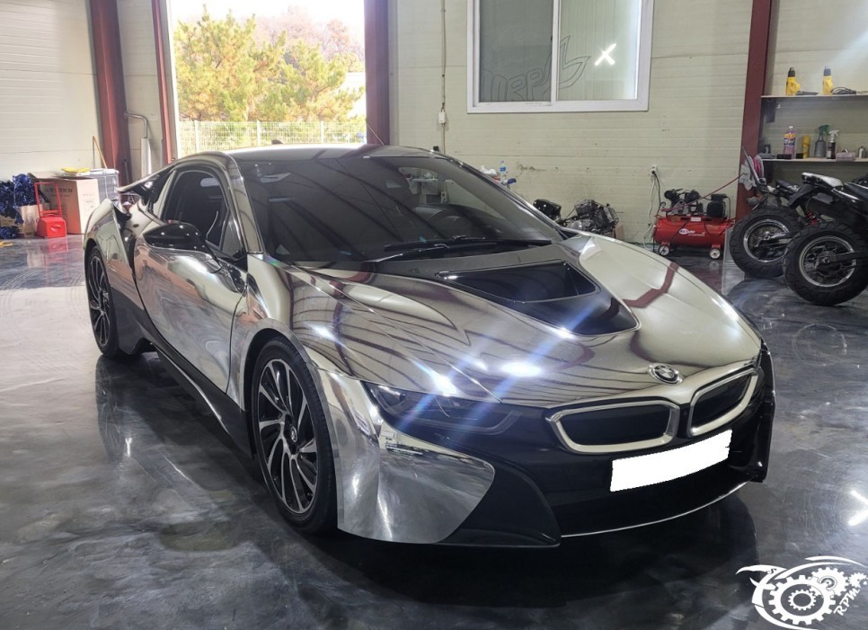 청주 bmw i8 크롬랩핑 제거 작업!(7000rpm) / 청주, 오창, 진천, 세종, 대전, 천안