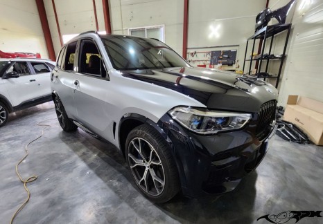 청주랩핑샵 7000rpm bmw x5 에이버리 사틴메탈릭실버 전체랩핑 시공 / 청주, 오창, 진천, 세종, 대전, 천안