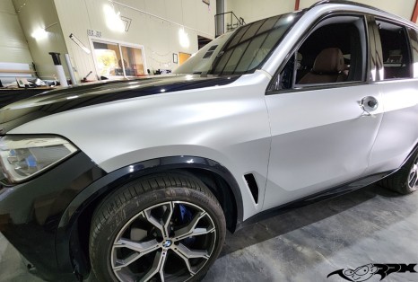 청주랩핑샵 7000rpm bmw x5 에이버리 사틴메탈릭실버 전체랩핑 시공 / 청주, 오창, 진천, 세종, 대전, 천안