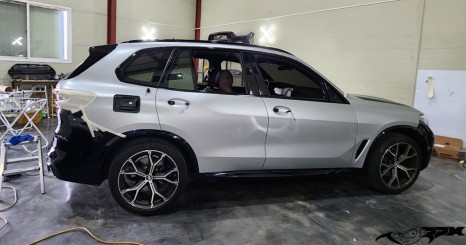 청주랩핑샵 7000rpm bmw x5 에이버리 사틴메탈릭실버 전체랩핑 시공 / 청주, 오창, 진천, 세종, 대전, 천안