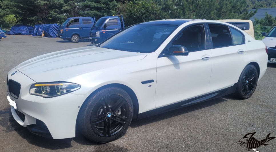 bmw 520d 블랙브러쉬에거 다이아몬드화이트로 재시공!! (7000rpm) / 청주, 오창, 진천, 세종, 대전, 천안