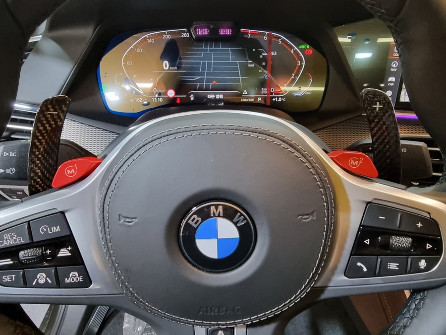 BMW G06 X6 M1 M2 핸들 버튼 옵션 설치 + 카본 패들시프트.