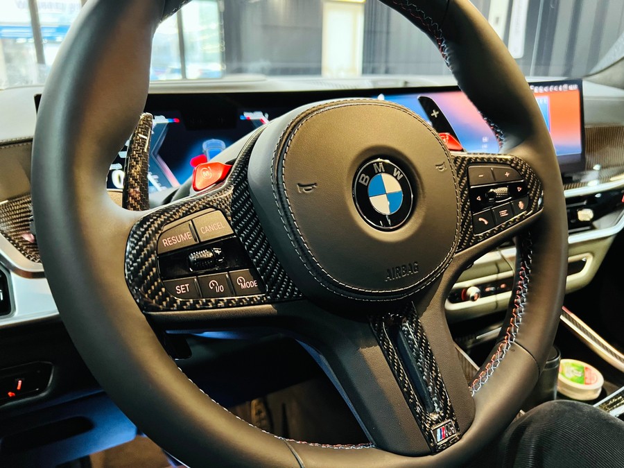 BMW X7 LCI 페이스리프트 카본핸들+M1M2버튼+패들시프트 카본패키지.