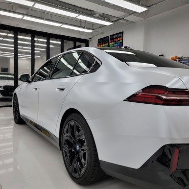 BMW 530E 무광, 사틴펄화이트 랩핑 단정하게 시공기 / 김포시 마산동
