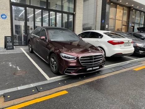 벤츠 S 클래스 오토 벨벳 글로스 블랙 로즈 메탈릭 전체랩핑 중랑구랩핑 / 서울 중랑구