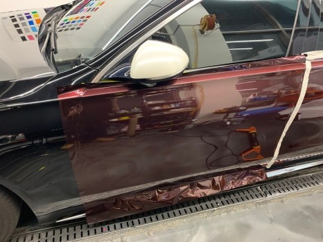 벤츠 S 클래스 오토 벨벳 글로스 블랙 로즈 메탈릭 전체랩핑 중랑구랩핑 / 서울 중랑구