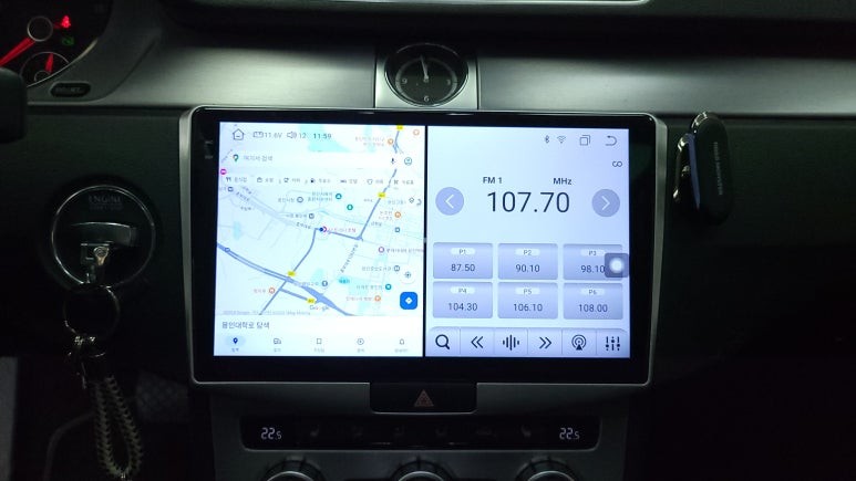 폭스바겐 CC 켈란 안드로이드올인원 및 폴딩 후방카메라 설치