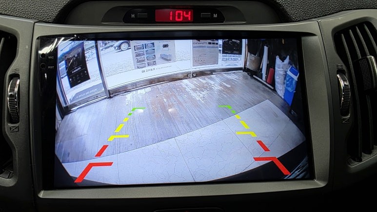 스포티지R 안드로이드올인원 켈란 i8000 9인치 전방카메라 후방카메라 설치