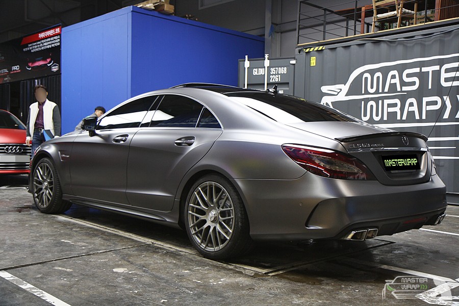 수원랩핑 벤츠cls 63 amg 사틴다크그레이 전체랩핑 시공 <극한직업 마스터랩> / 수원 인계동