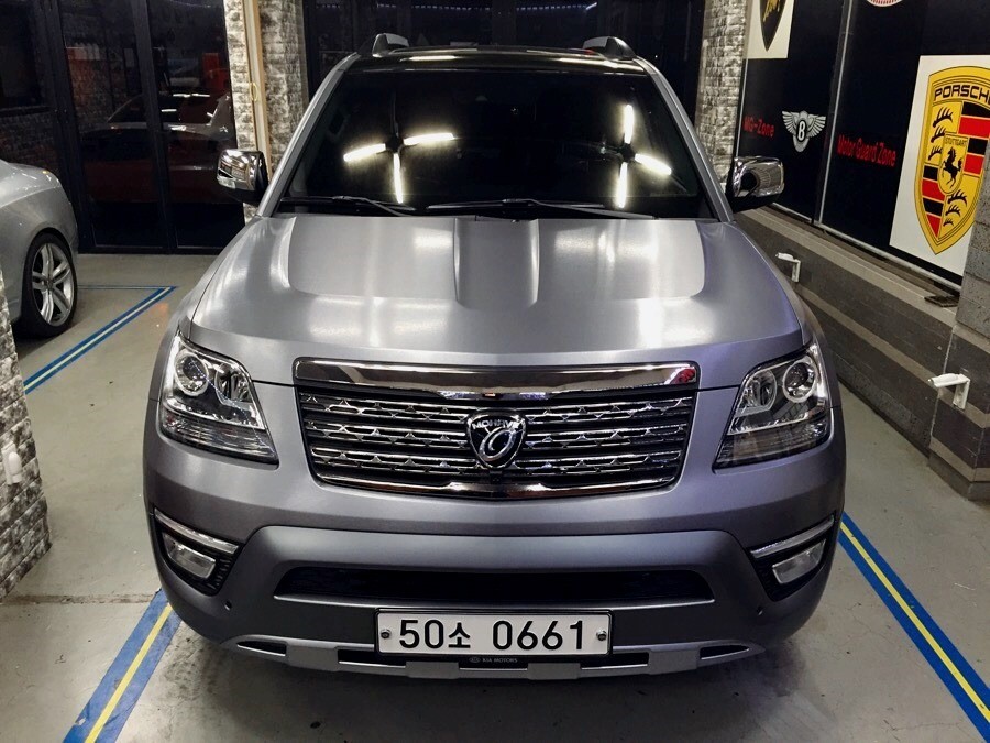 [모하비 전체랩핑]강철포스 스틸브러쉬드랩핑+부천전체랩핑+부천모터가드존랩핑 / 부천 상이로