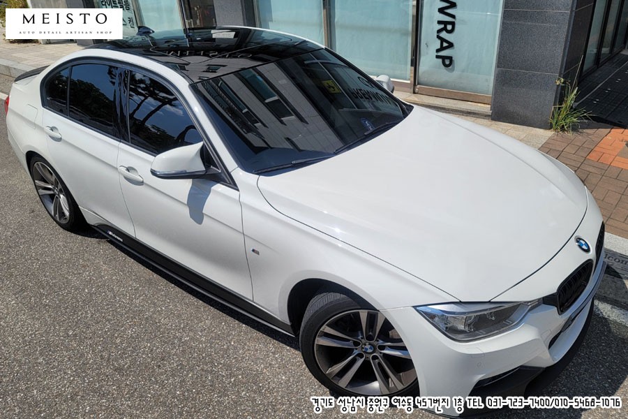 BMW320d 차량 루프스킨 이제 블랙PPF 필름이 대세