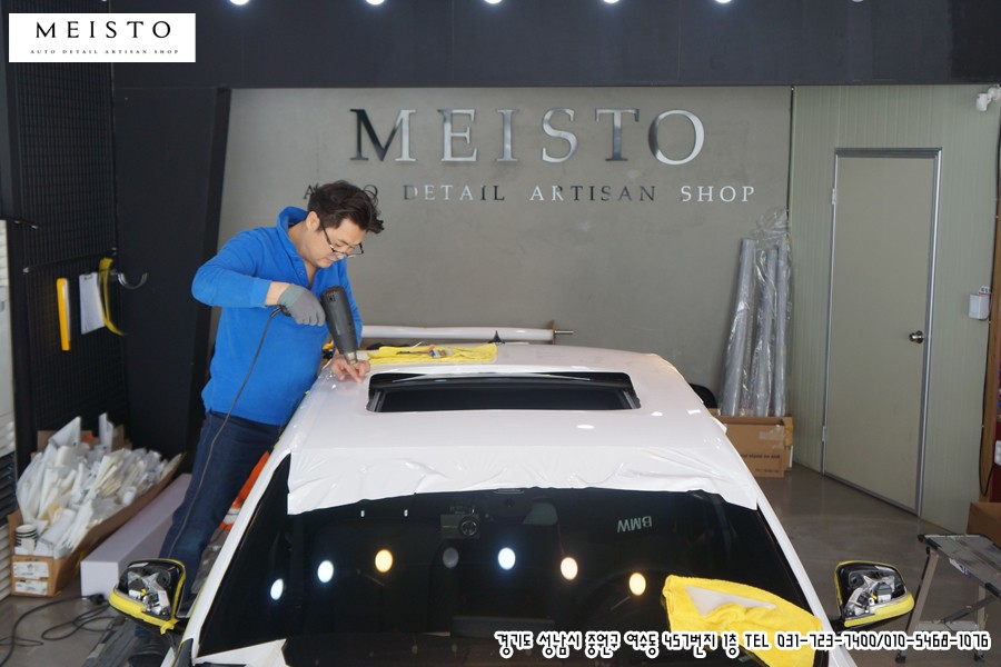 BMW330i 자동차전체랩핑 블랙에서 화이트로 / 성남시 중원구 여수동