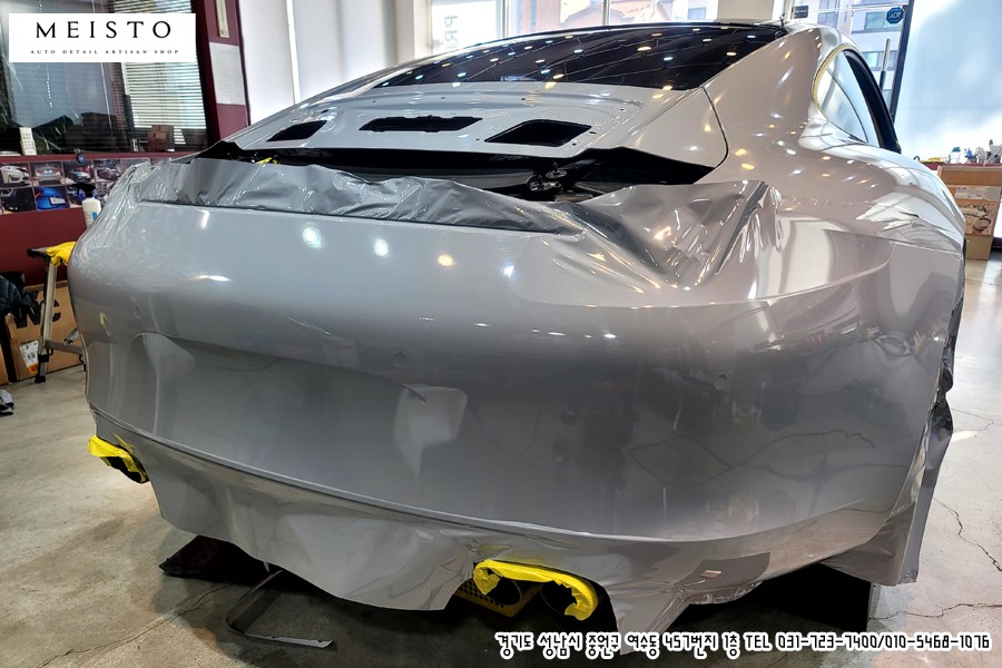 포르쉐 911카레라 4S 쿨그레이 전체랩핑 및 리얼카본 부분랩핑 / 성남시 중원구 여수동