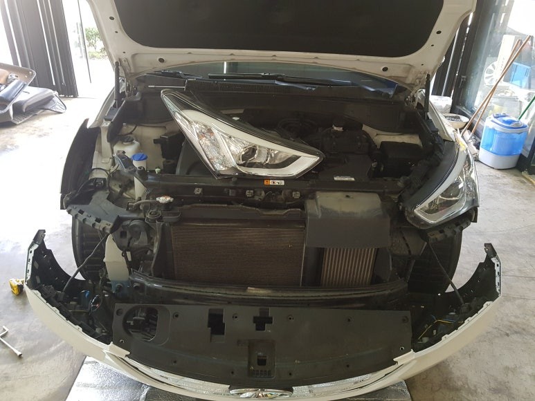 부산 울산 양산 경남 순정HID 전문 《 현대 싼타페 DM 더 프라임 D3S 6000K 순정 HID 벌브 교환 + 제라이트 안개등 파워 LED 시공 》 / 부산 기장