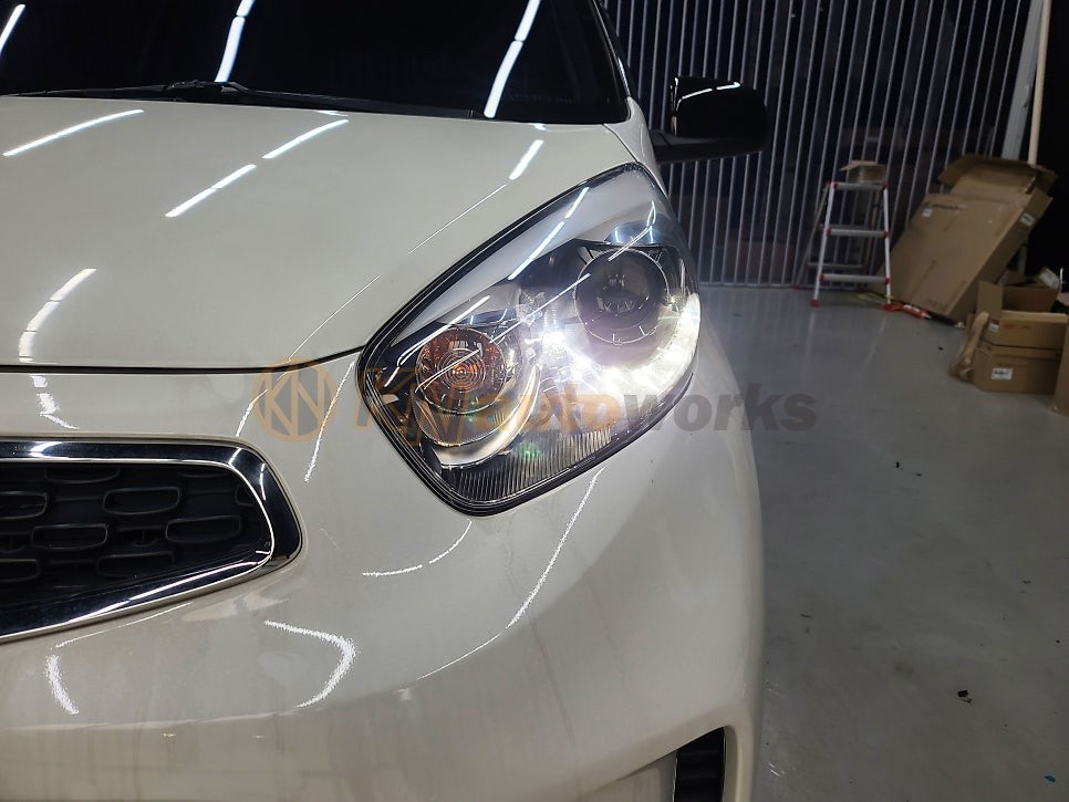 더 뉴모닝 프로젝션 헤드라이트 교체 / 안개등 + LED 데이라이트 장착 / 남양주시 오남읍