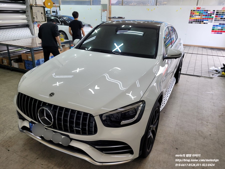 일산루프스킨 벤츠 glc43 3m 2080 블랙유광 루프스킨