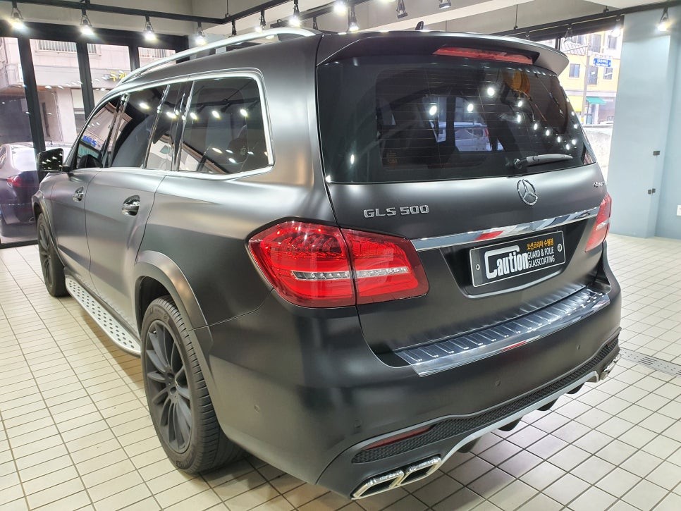 수원랩핑 / 벤츠 GLS 500 사틴블랙 전체랩핑!