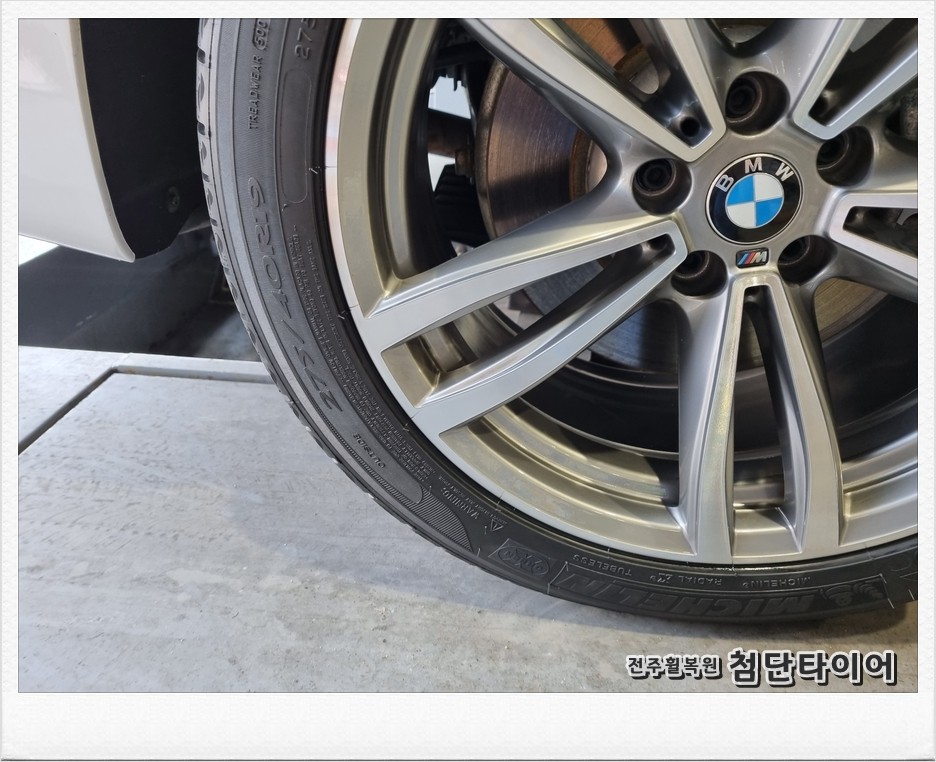 [전주휠복원 첨단타이어] BMW740LI 순정19인치 다이아몬드컷팅 휠복원