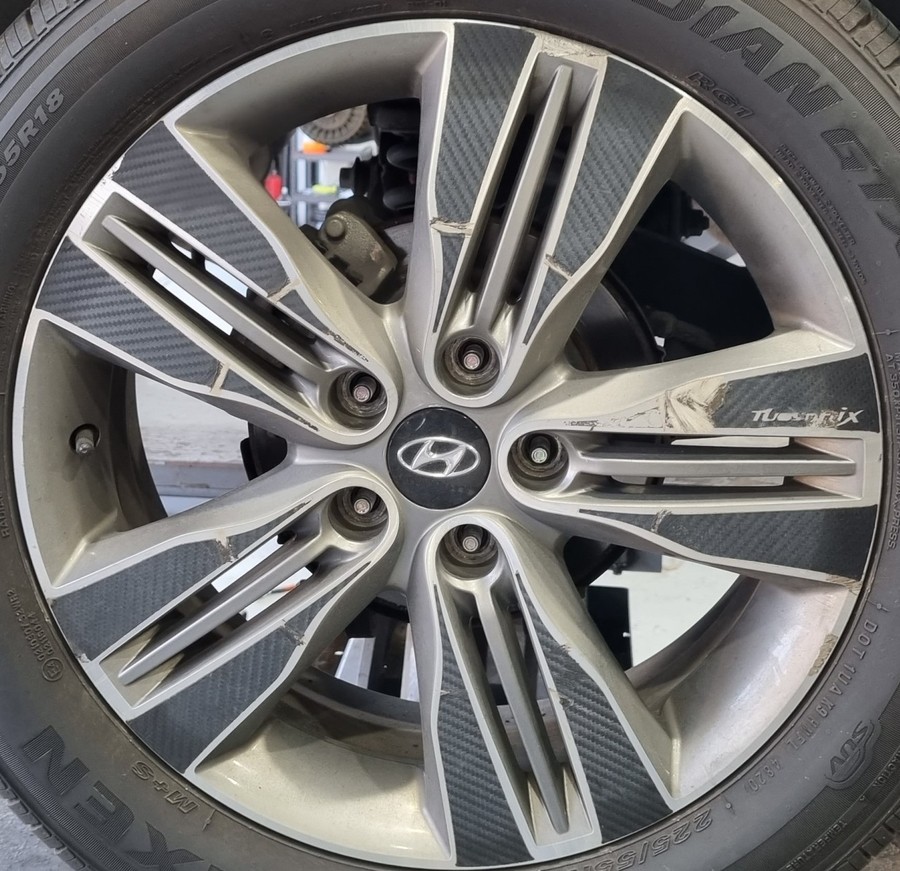 [전주 휠복원 첨단타이어]투싼 IX 순정18인치->올뉴투싼 TL 순정18인치 복원휠 교체! / 전주