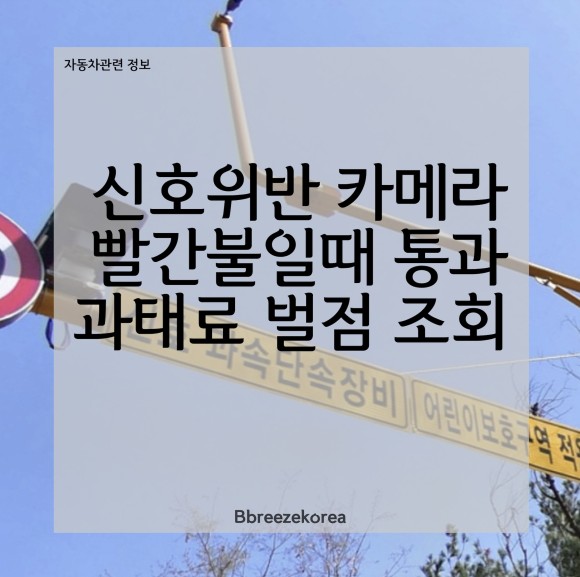신호위반 카메라 빨간불일때 통과 과태료 벌점 조회 한번에 정리 / 경기 안성 원곡