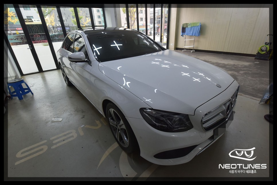 벤츠 E300 레이블럭 열차단썬팅 시공