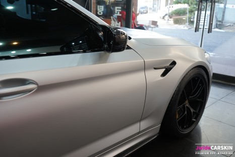 수원(광교) BMW 전체 랩핑 전문! 사틴 화이트 알루미늄 컬러랩핑 / 3M 랩핑지로 M5 튜닝 / 구로동