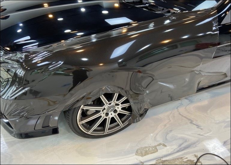 에이버리 글로스 메탈블랙 필름으로 벤츠 SLK55 쿠페 전체랩핑 / 구로동