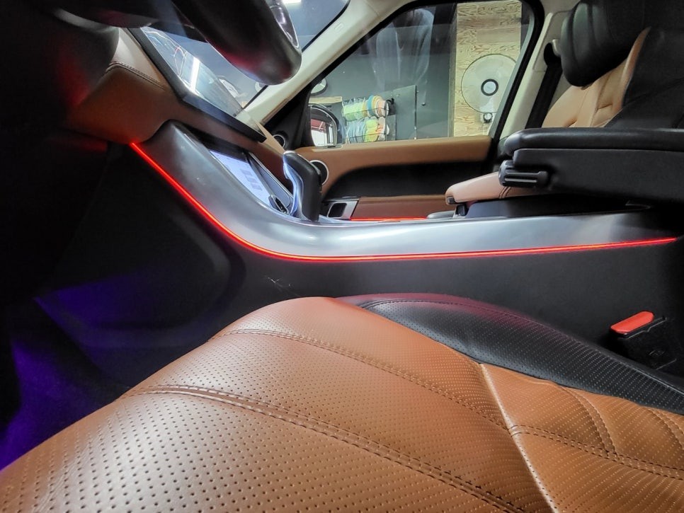 [브로모터스] 랜드로버 레인지로버 스포츠 17년식 13.3인치 모니터 교체/ LCD 공조기, 핸들 리모컨 교체/ 앰비언트 작업 / 경남 거제, 통영, 창원