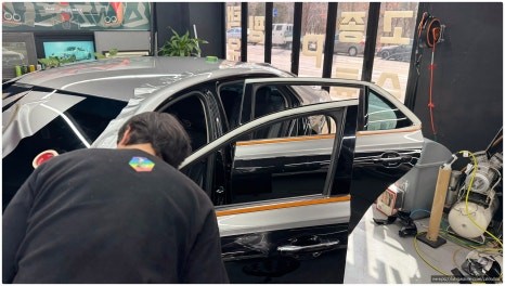 [안산랩핑] 제네시스 G80 듀오톤 MEXX GT실버 고광택 잘하는 곳 / 경기 안산