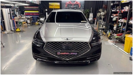 [안산랩핑] 제네시스 G80 듀오톤 MEXX GT실버 고광택 잘하는 곳 / 경기 안산