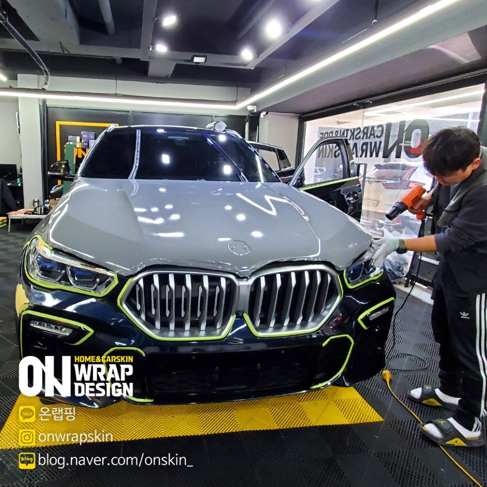 부천랩핑샵, BMW X6 전체랩핑, BMW 랩핑전문/사고차량 퍼티작업,에이버리 락그레이 재시공,완벽하게 변신하기!!!