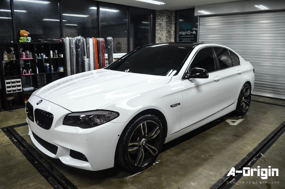 [안양랩핑 - 에이오리진] BMW F10 5시리즈 520D 전체랩핑 (실버->화이트) 에이버리 슈프림 유광 화이트 / 전체랩핑 자동차랩핑 서울랩핑 광명랩핑 안양랩핑 강서구랩핑