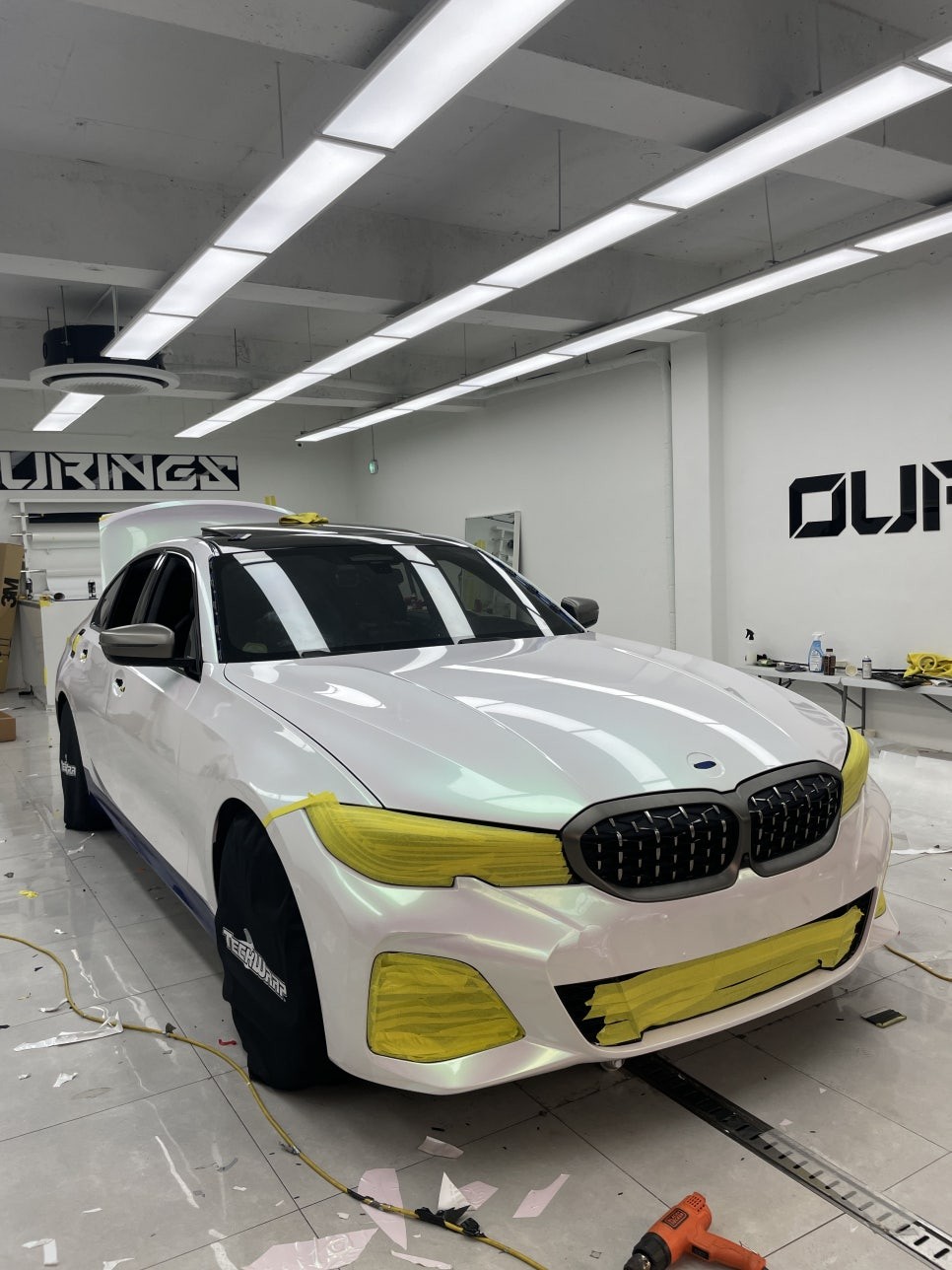 위례 랩핑, BMW M340i 텍랩 글로스 오로라 화이트 / 서초, 강남, 양재
