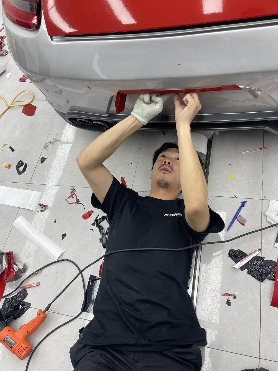 강남 랩핑. 포르쉐 911, 997 MK1 3m 드래곤파이어 레드 풀랩핑 + 립댐 포인트 / 서초, 강남, 양재