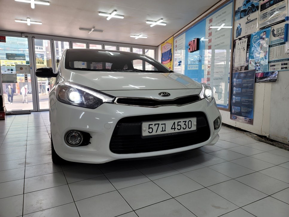 K3 쿱 인증 LED 헤드램프 전조등 장착으로 야간 운전 개선하기[울산 패스트카]