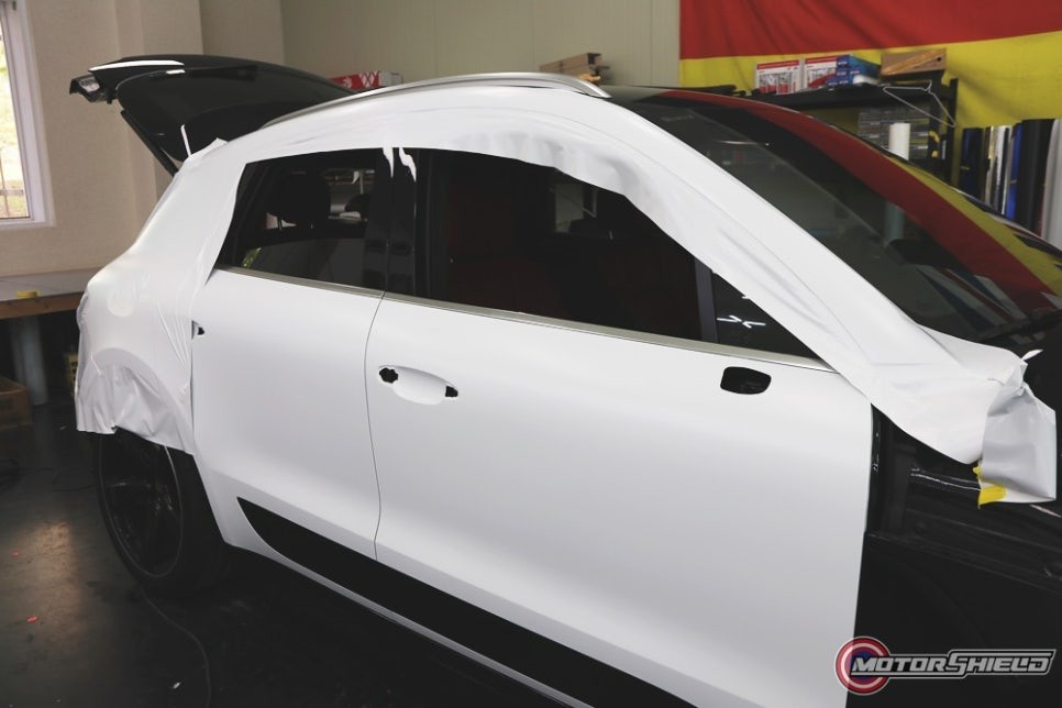 [대전랩핑] 모터쉴드 포르쉐 마칸 터보 사틴 화이트 전체랩핑 시공기 / 대전 유성