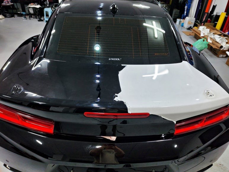 부산자동차랩핑 정품 필름을 사용해야 하는 이유(카마로 전체 제거) / 부산 해운대구